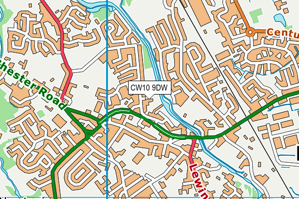 CW10 9DW map - OS VectorMap District (Ordnance Survey)