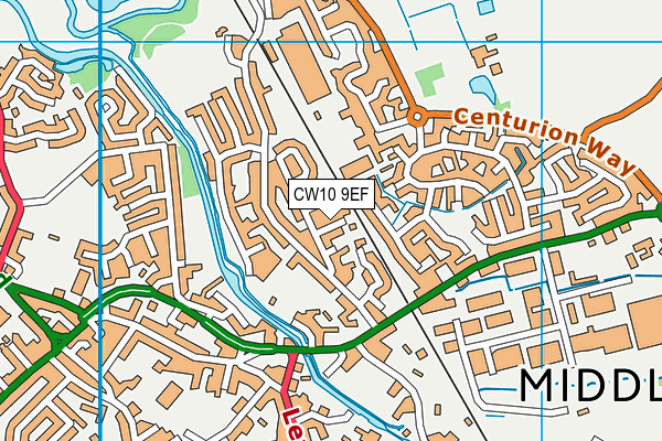 CW10 9EF map - OS VectorMap District (Ordnance Survey)