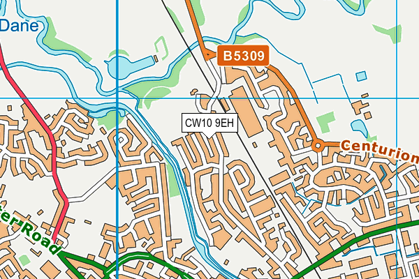 CW10 9EH map - OS VectorMap District (Ordnance Survey)