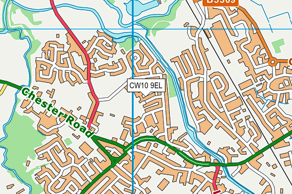 CW10 9EL map - OS VectorMap District (Ordnance Survey)