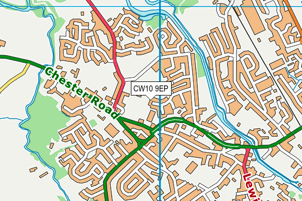 CW10 9EP map - OS VectorMap District (Ordnance Survey)