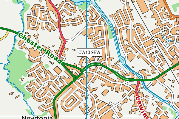 CW10 9EW map - OS VectorMap District (Ordnance Survey)