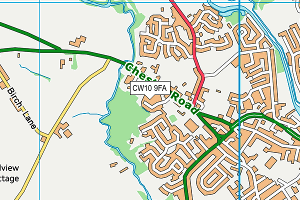 CW10 9FA map - OS VectorMap District (Ordnance Survey)