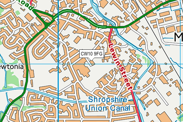 CW10 9FG map - OS VectorMap District (Ordnance Survey)