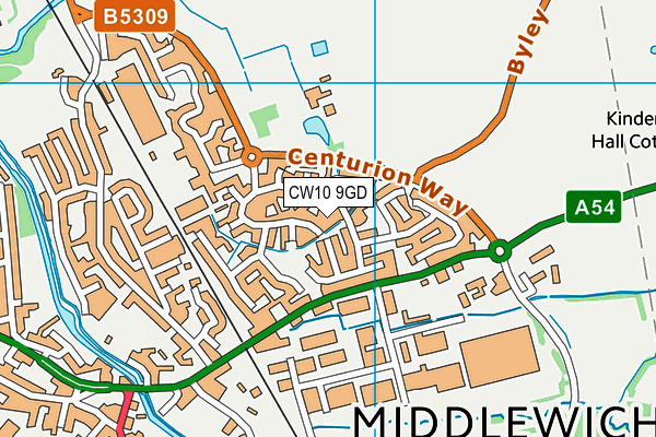 CW10 9GD map - OS VectorMap District (Ordnance Survey)
