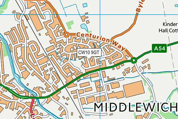 CW10 9GT map - OS VectorMap District (Ordnance Survey)