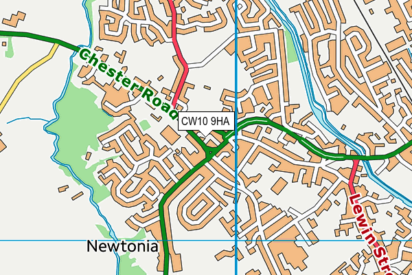 CW10 9HA map - OS VectorMap District (Ordnance Survey)