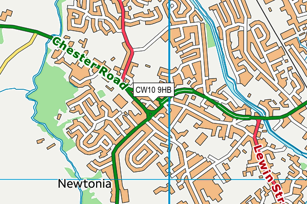 CW10 9HB map - OS VectorMap District (Ordnance Survey)