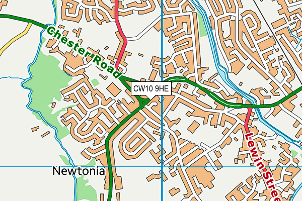 CW10 9HE map - OS VectorMap District (Ordnance Survey)