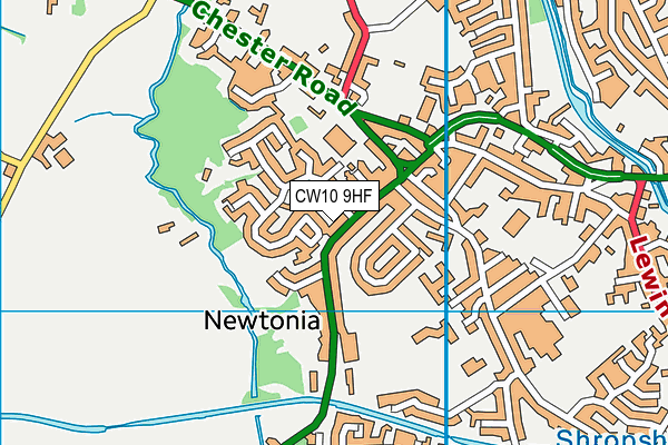 CW10 9HF map - OS VectorMap District (Ordnance Survey)