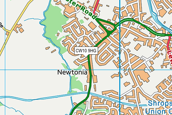 CW10 9HG map - OS VectorMap District (Ordnance Survey)