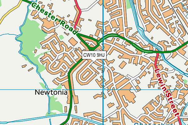 CW10 9HJ map - OS VectorMap District (Ordnance Survey)