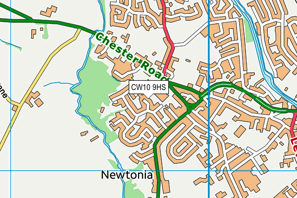 CW10 9HS map - OS VectorMap District (Ordnance Survey)