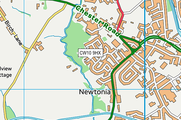 CW10 9HX map - OS VectorMap District (Ordnance Survey)