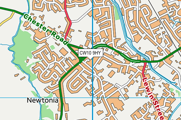 CW10 9HY map - OS VectorMap District (Ordnance Survey)