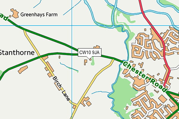 CW10 9JA map - OS VectorMap District (Ordnance Survey)