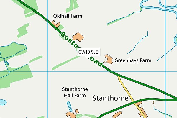 CW10 9JE map - OS VectorMap District (Ordnance Survey)