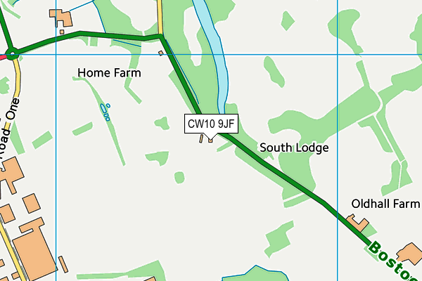 CW10 9JF map - OS VectorMap District (Ordnance Survey)