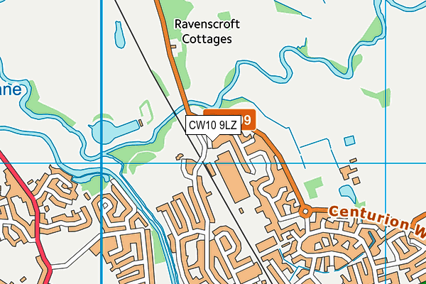 CW10 9LZ map - OS VectorMap District (Ordnance Survey)