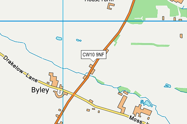 CW10 9NF map - OS VectorMap District (Ordnance Survey)