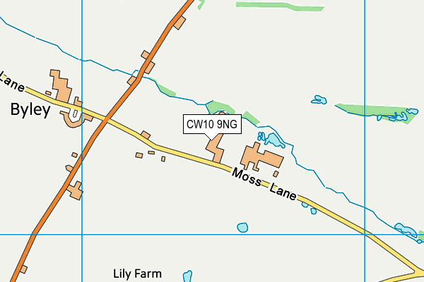 Byley Primary School and Nursery map (CW10 9NG) - OS VectorMap District (Ordnance Survey)