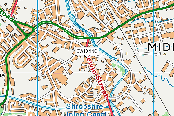 CW10 9NQ map - OS VectorMap District (Ordnance Survey)