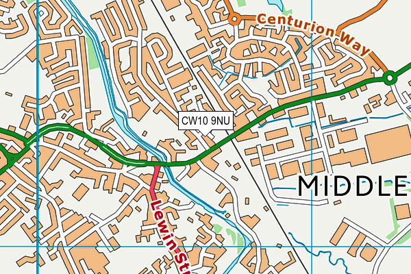 CW10 9NU map - OS VectorMap District (Ordnance Survey)