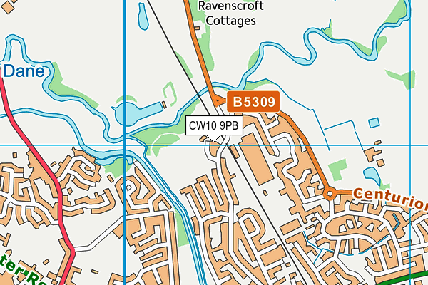 CW10 9PB map - OS VectorMap District (Ordnance Survey)