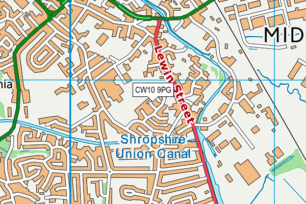 CW10 9PG map - OS VectorMap District (Ordnance Survey)