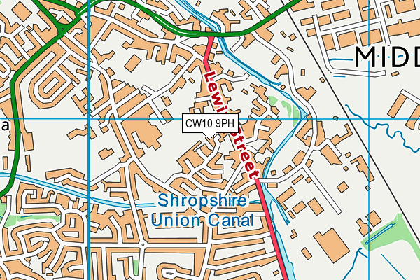 CW10 9PH map - OS VectorMap District (Ordnance Survey)