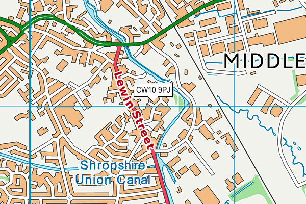 CW10 9PJ map - OS VectorMap District (Ordnance Survey)