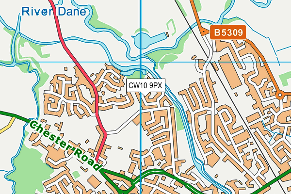 CW10 9PX map - OS VectorMap District (Ordnance Survey)