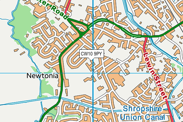 CW10 9PY map - OS VectorMap District (Ordnance Survey)