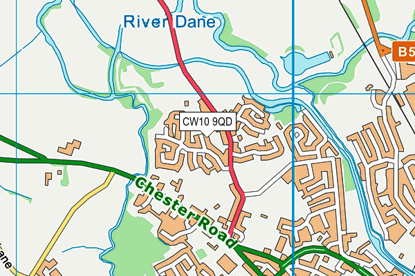 CW10 9QD map - OS VectorMap District (Ordnance Survey)