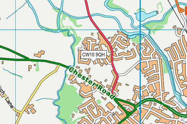 CW10 9QH map - OS VectorMap District (Ordnance Survey)