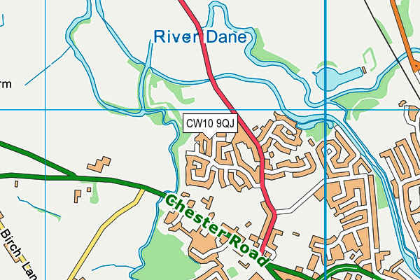 CW10 9QJ map - OS VectorMap District (Ordnance Survey)