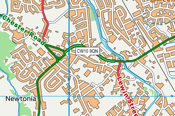 CW10 9QN map - OS VectorMap District (Ordnance Survey)