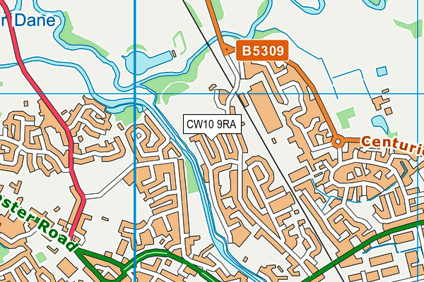 CW10 9RA map - OS VectorMap District (Ordnance Survey)