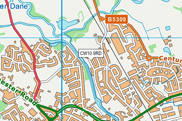 CW10 9RD map - OS VectorMap District (Ordnance Survey)