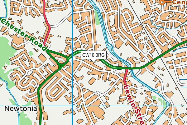 CW10 9RG map - OS VectorMap District (Ordnance Survey)