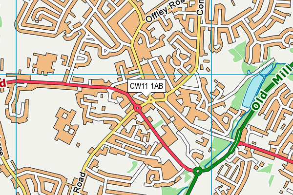 CW11 1AB map - OS VectorMap District (Ordnance Survey)