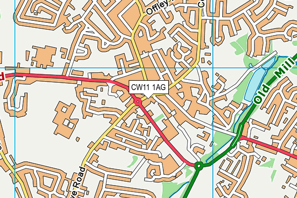 CW11 1AG map - OS VectorMap District (Ordnance Survey)