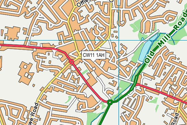 CW11 1AH map - OS VectorMap District (Ordnance Survey)