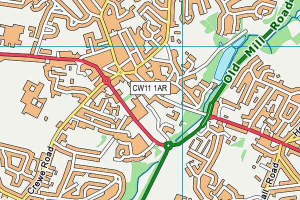 CW11 1AR map - OS VectorMap District (Ordnance Survey)