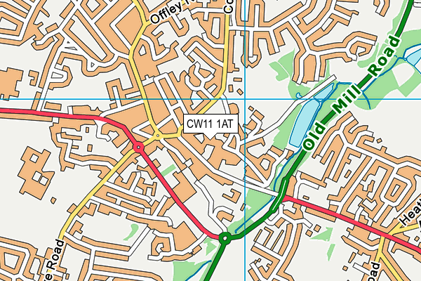 CW11 1AT map - OS VectorMap District (Ordnance Survey)