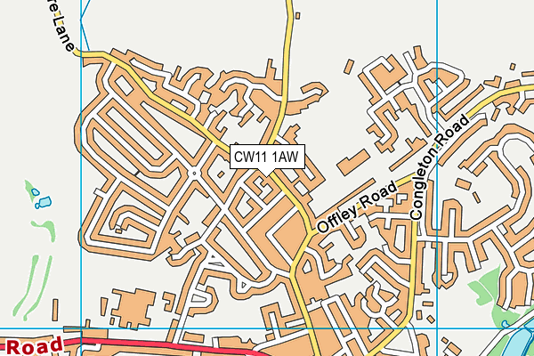 CW11 1AW map - OS VectorMap District (Ordnance Survey)