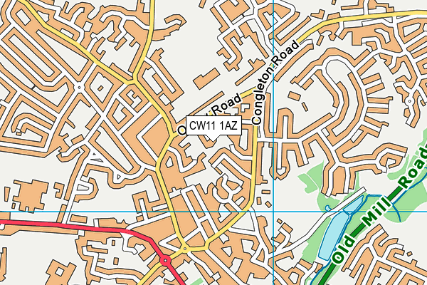 CW11 1AZ map - OS VectorMap District (Ordnance Survey)