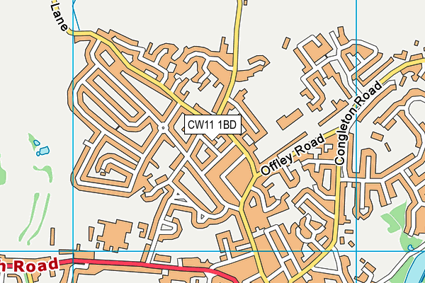 CW11 1BD map - OS VectorMap District (Ordnance Survey)