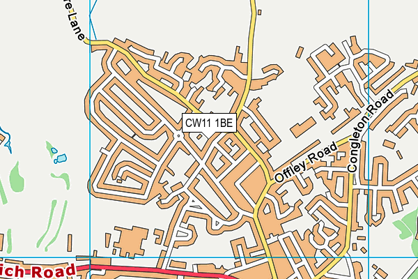 CW11 1BE map - OS VectorMap District (Ordnance Survey)