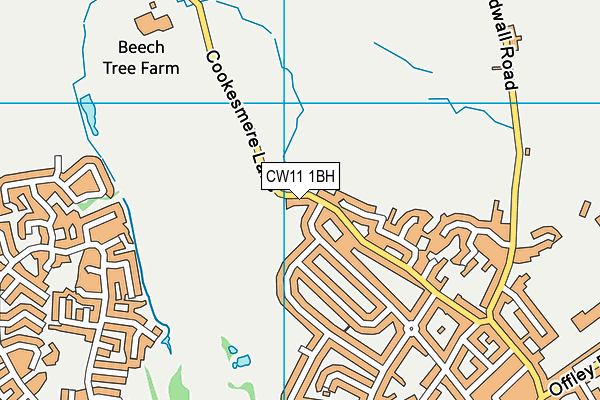 CW11 1BH map - OS VectorMap District (Ordnance Survey)